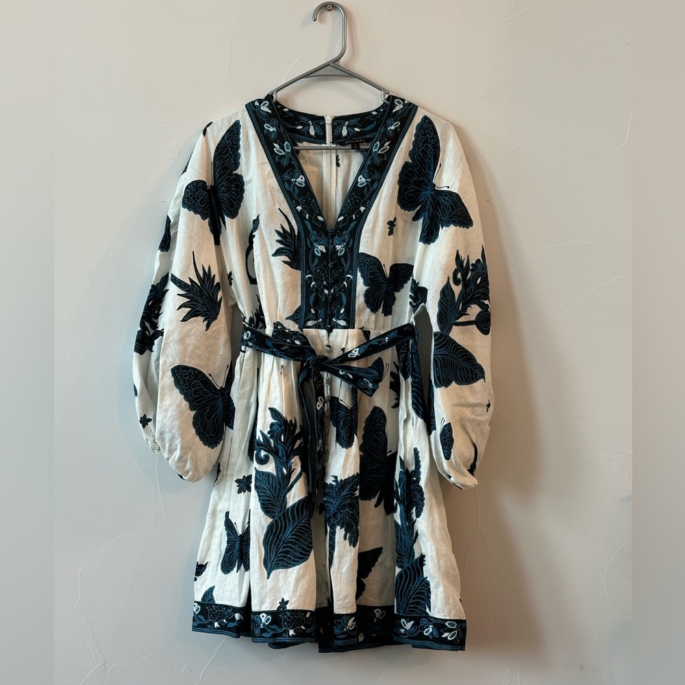 Banana Republic Butterfly linen balloon sleeve mini dress size 4